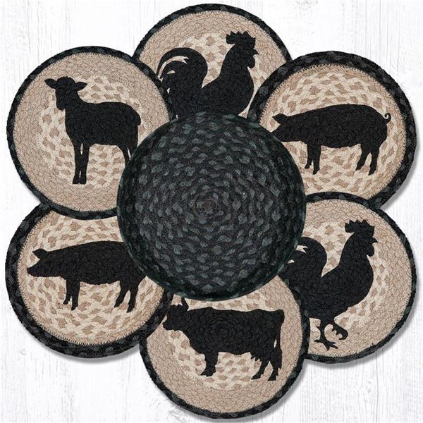 Capitol Importing Co 10 x 10 in. Barnyard Animals Trivet in a Basket 56-459BA
